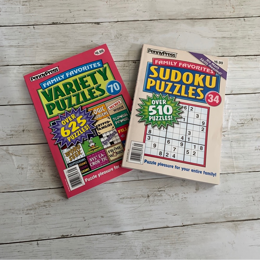 NEW Lot of 2 Large Print Sudoku Puzzle Books